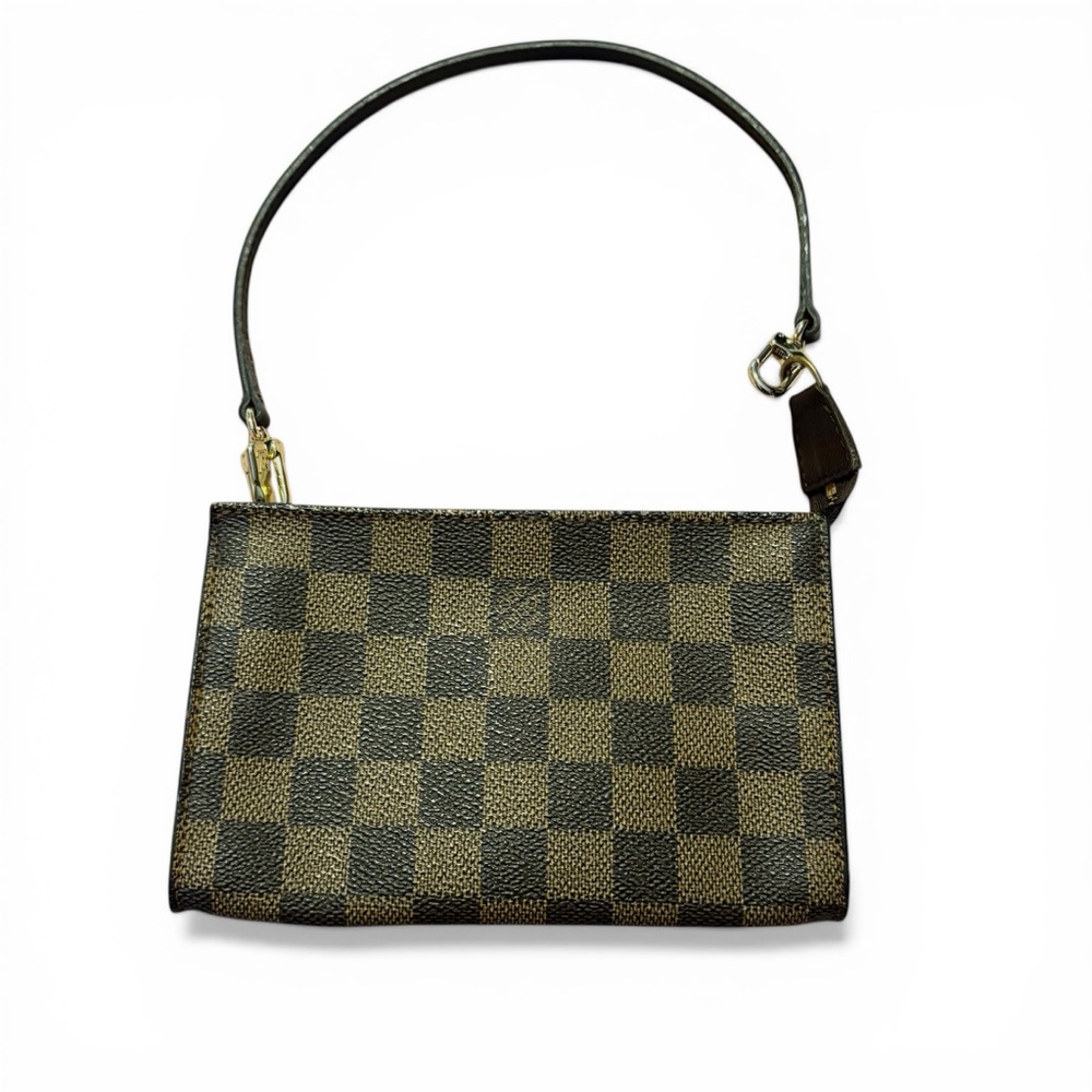 Louis Vuitton Neverfull Pouch in Damier Ebene W/ Strap Attachment • Authentic